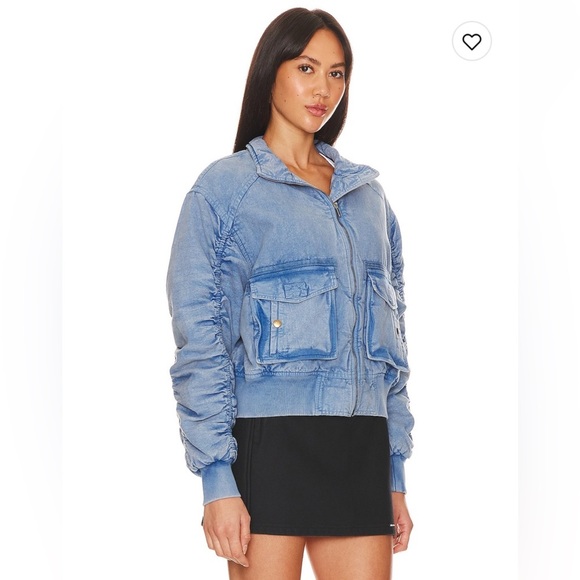 NWT We The Free Flying High Denim Bomber Jacket - Picture 3 of 5